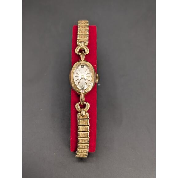 Vintage BENRUS Ladies Watch 17 Jewels Manual Wind RUNNING Gold Tone Speidel Band main image 10